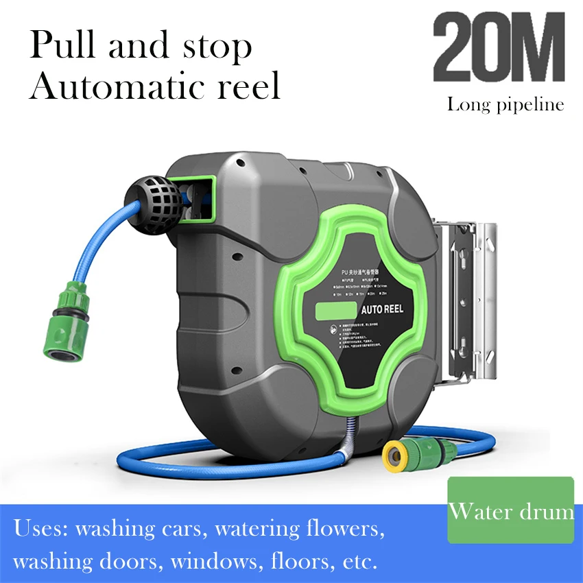 

Automatic telescopic hose reel water drum 4S shop garden watering flowers high-pressure car wash water drum super long 20 meters
