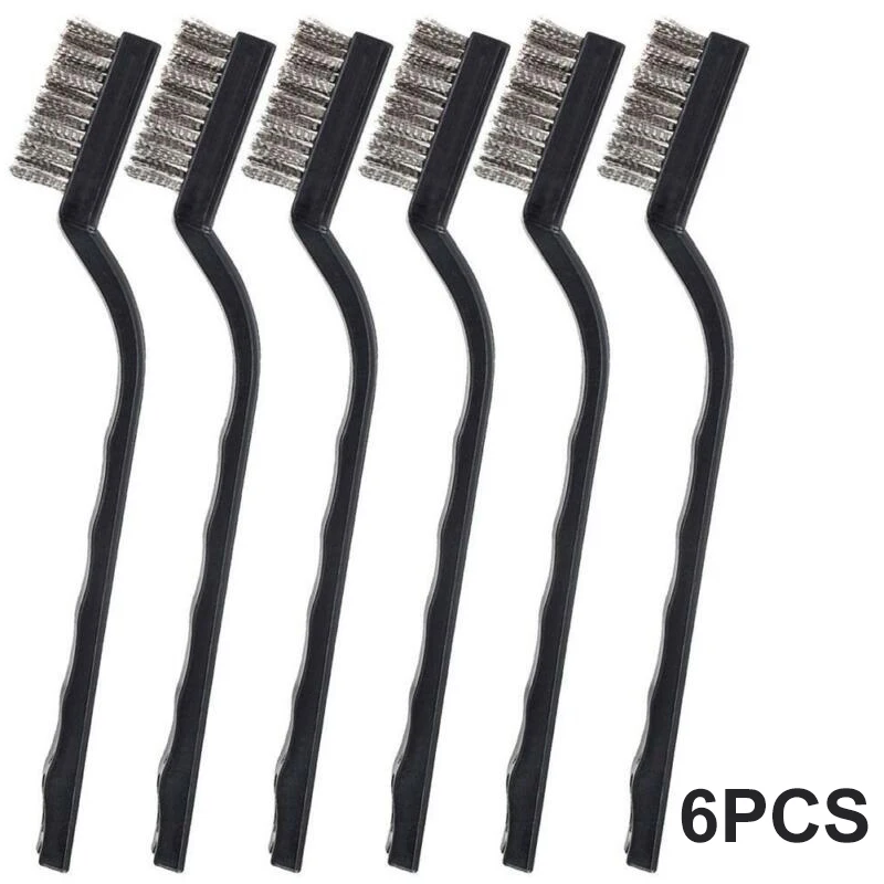 6pcs 스테인레스 스틸 브러쉬 녹 제거 스크럽 제거 도구 Derusting 연마 그라인딩 청소 스틸 와이어 브러시
