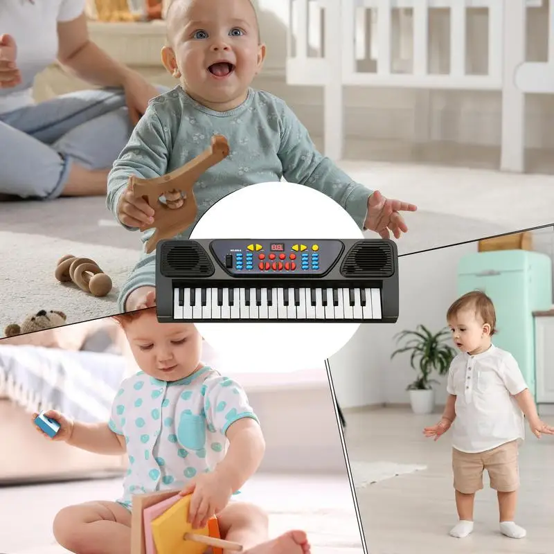 Kids Piano Keyboard 37 Keys Desktop Electronic Piano Portable Electronic For Beginners With Microphone