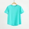 Lemon Class Fit Crew Neck T-Shirt Hip Length Short Sleeve Sweat-wicking Yoga Shirts Breathable Running Soild Tops Quick-drying 5