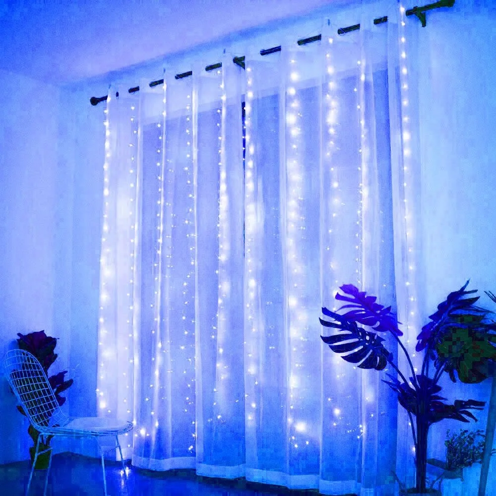 Curtain Garland LED String Lights Festival Decoration 8 Modes USB Remote Control Holiday Wedding Fairy Lights for Bedroom Home 3m led curtain fairy string lights 8 modes remote control usb power garland outdoor home wedding party garden decoration
