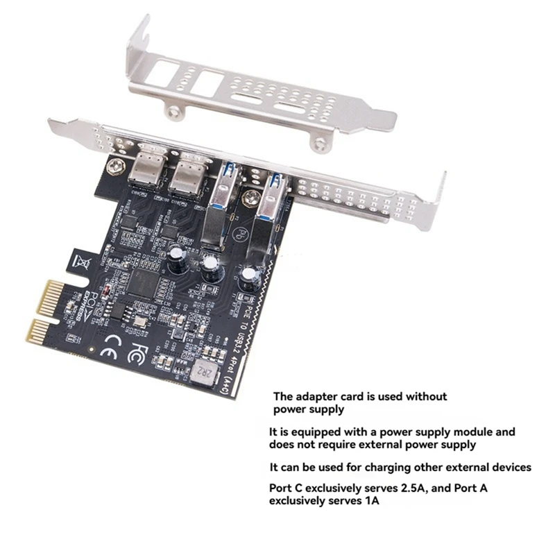 PCI-E-USB 3.2 확장 카드 5Gbps PCIE 카드 어댑터 2xType-C 포트+2xType-A 포트 USB3.2 PCI-E 확장 카드-A09I
