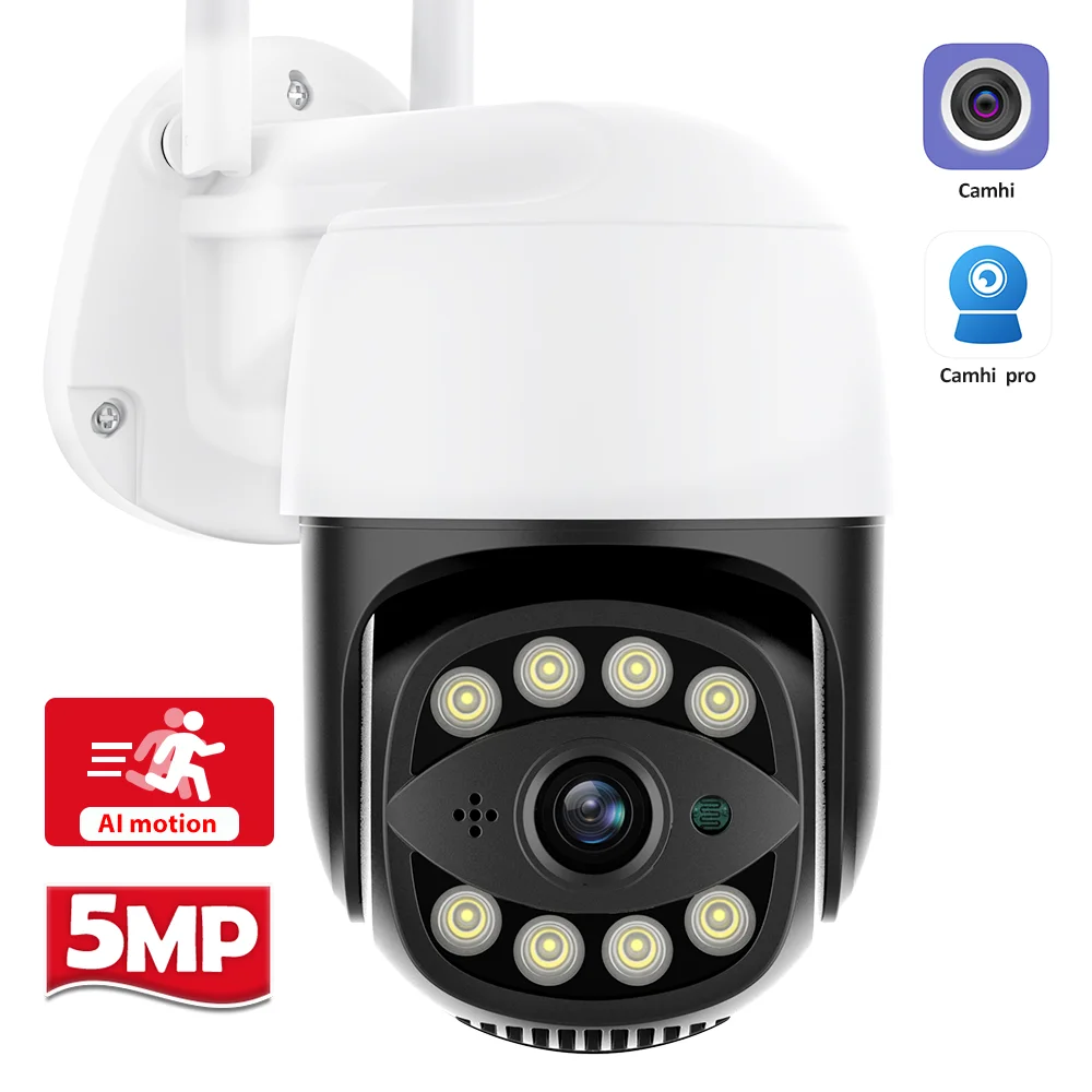 

Wifi IP Camera 5MP Outdoor Wireless PTZ Camera Home Security CCTV Video Surveillance Camera 2-Way Audio Support NVR Camhi App