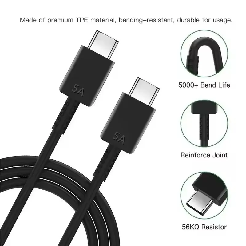 Super Fast Charge 5A 45W Type C to Type C Cable