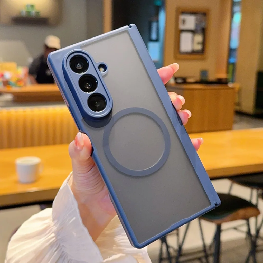 Matte Translucent Magnetic Phone Case with Full Hinge Protection