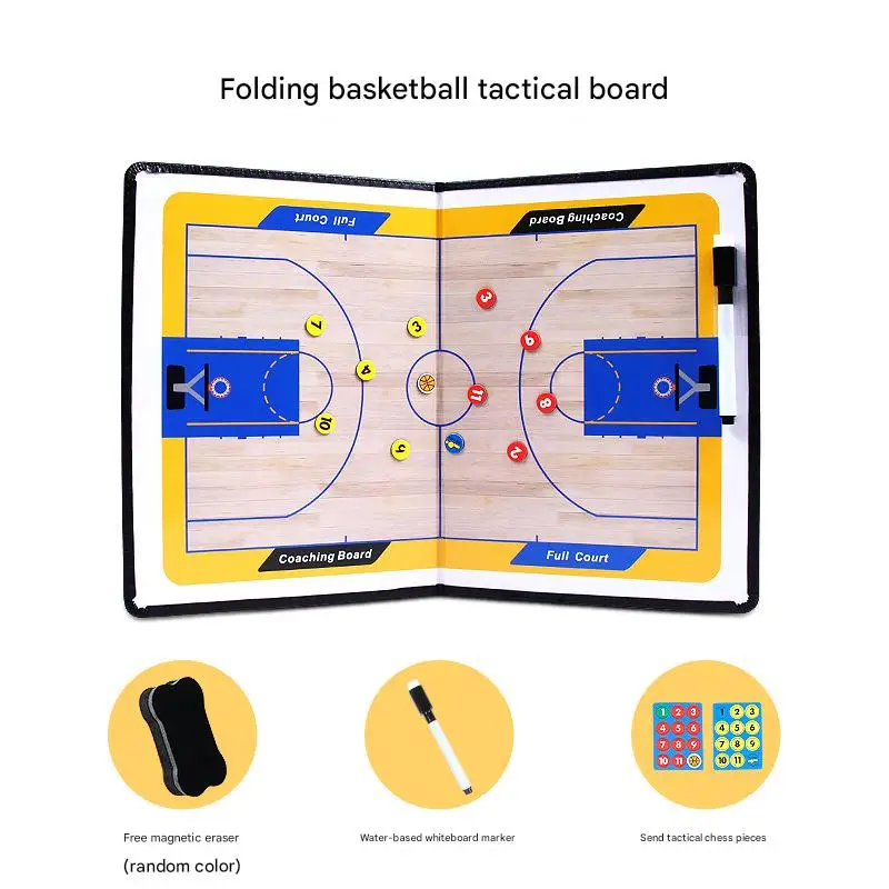 Portable Basketball Tactical Board Coach Instruction Tool Basketball Teaching Coach Sets Folding Magnetic Erasable Tactical Book