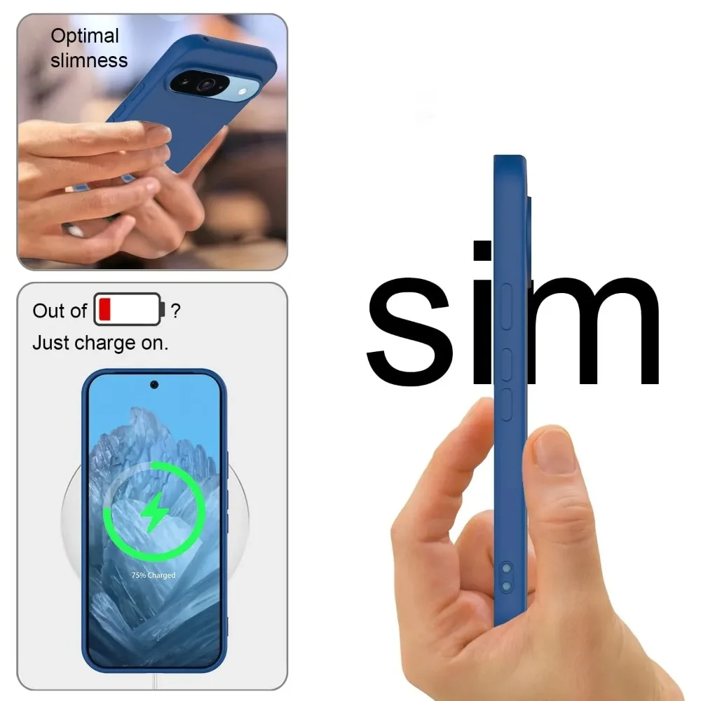 Elegant Matte Liquid Silicone Shockproof Case - Solid Color Slim Protective Cover