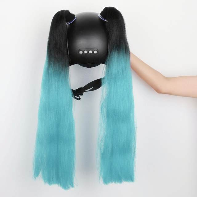 Bike Helmet Pigtails Hair Tails Helmet Hair Used for Any Helmets Decorations