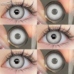 EYESHARE Cosplay White Contact Lenses - Colored Anime Eye Makeup for Halloween Accessories (HD53 - GRAY)