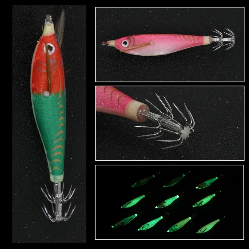 10Pcs Leuchtende Tintenfisch Jigs Haken Angeln Lockt Köder Tintenfisch Tintenfisch Hülse Jigs Angeln Lockt für Salzwasser 69HD – Detail 9