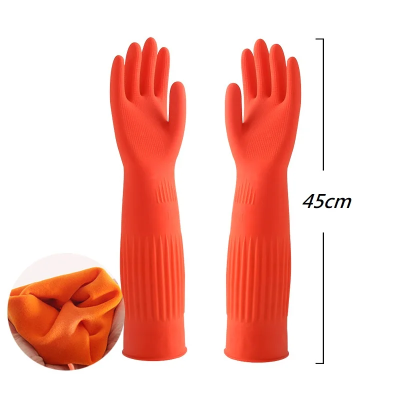 Longs Gants de Ménage en Caoutchouc Naturel - 56cm - Réutilisables