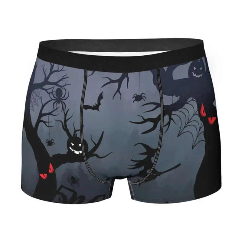 

Halloween in the Forest Men Boxer Briefs The Bats Animals Highly Breathable Underwear High Quality Print Shorts Birthday Gifts