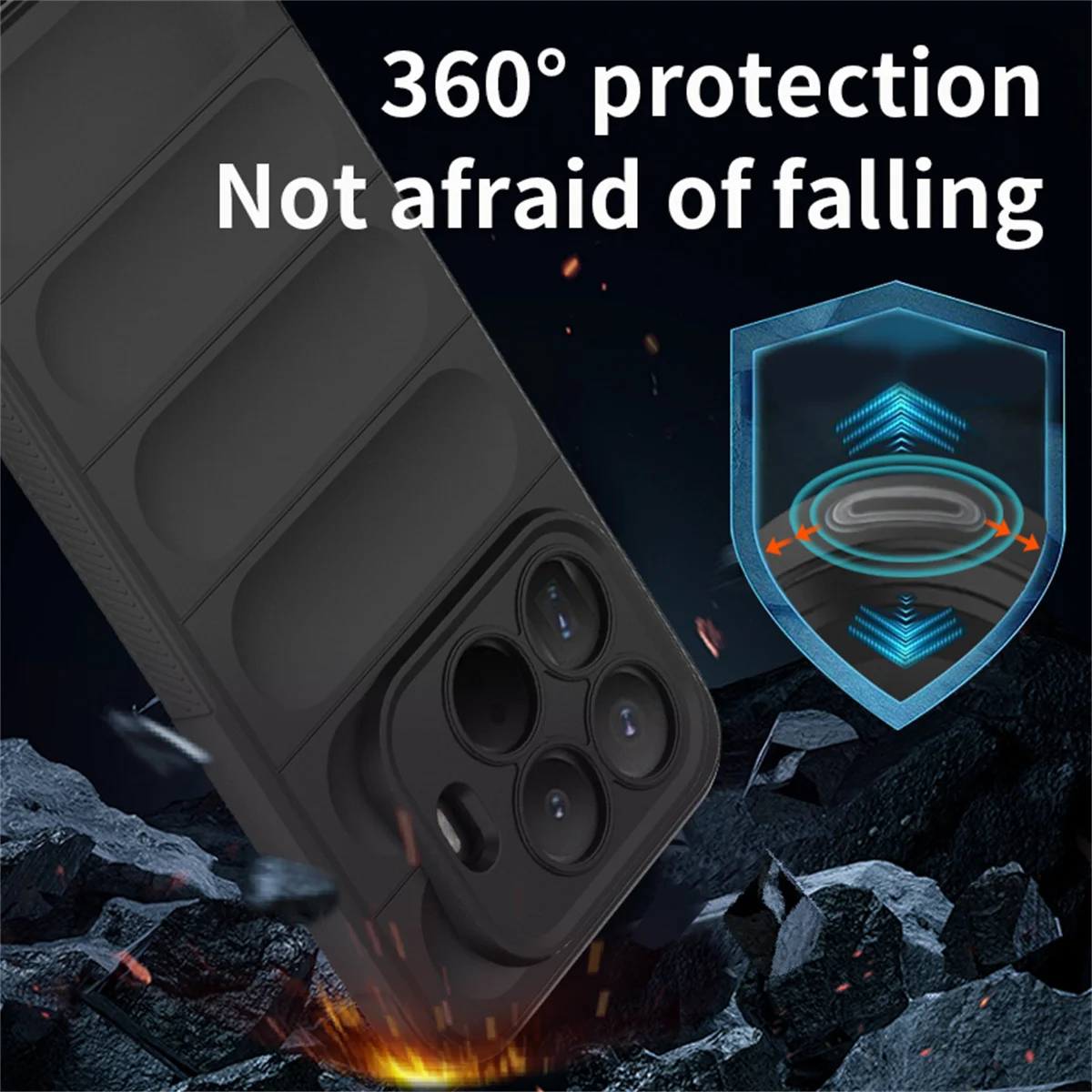 Liquid Silicone Anti-Fall Shockproof Phone Case with Soft Protective Back Cover