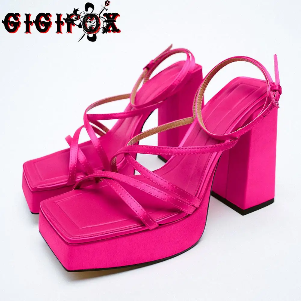 platform block heel sandals