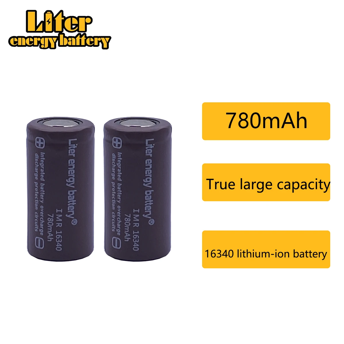 

20pcs Liter energy battery RCR 123 16340 780mAh 3.7V Li-ion Rechargeable Battery Lithium Batteries with Retail Package