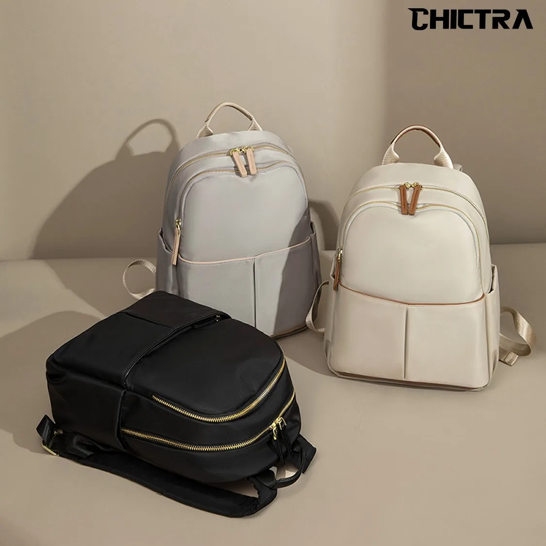 CHICTRA Borse zaino alla moda per donna Borse per libri da ragazza leggere stile casual Semplicità Borsa da viaggio portatile in tinta unita - immagine 6