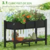 BONA Raised Garden Bed with Tools, 47*18*29 in, Poly Elevated Planter Box with Legs And Storage Shelf, Weather Resistant, 3- 2