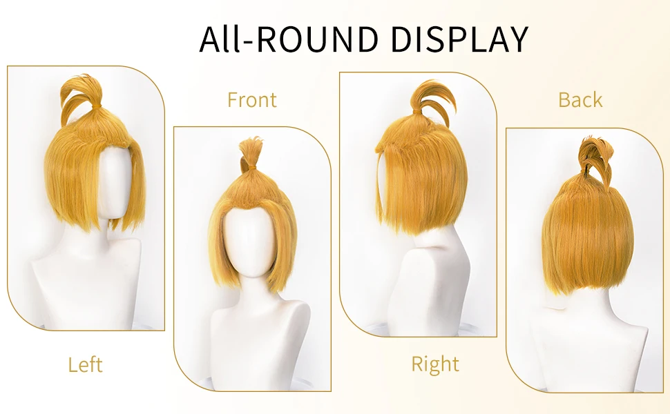 Fire Force: Arthur Boyle | Golden Yellow Short Synthetic Wig Cosplay 16 Fire Force-Inspired Golden Yellow Short Synthetic Wig for Anime Events