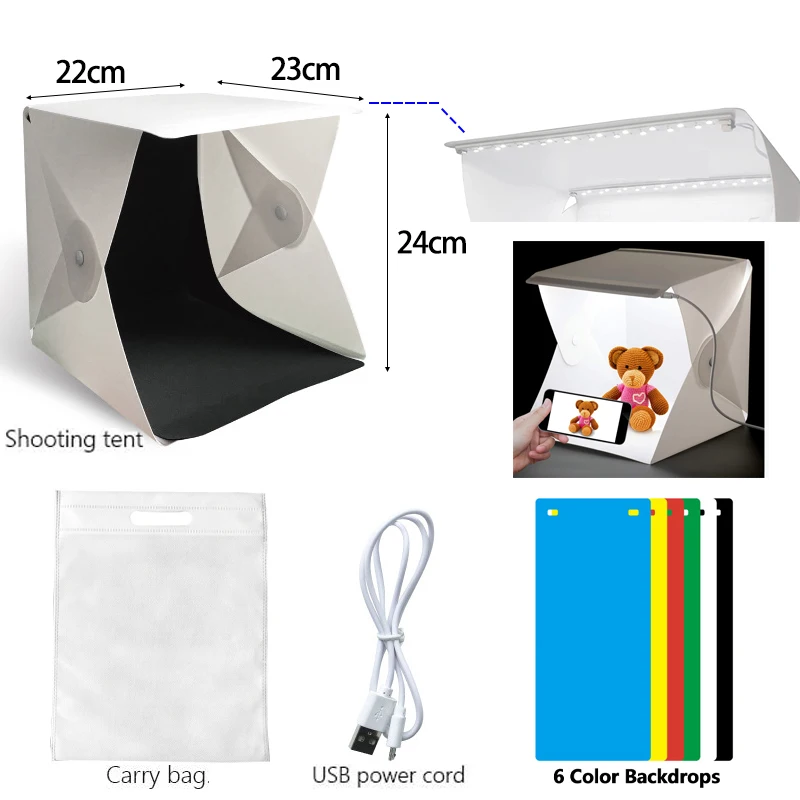 Softbox Light Folding Box For Photo Studio Led Cubes Products Shooting Tent Photography Lighting Softbox Kit Lamp