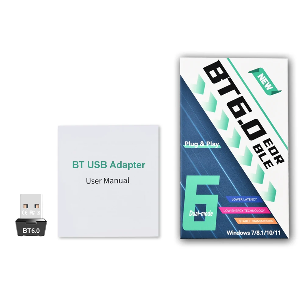 블루투스 6.0 어댑터 무선 동글 어댑터 플러그 플레이 송신기 수신기(키보드/마우스/헤드폰/스피커용) 드라이버 무료