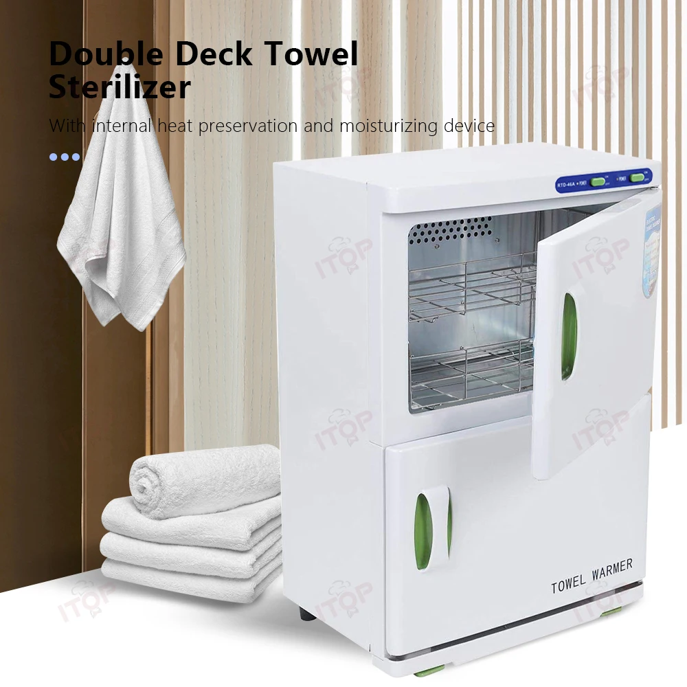 Hot Sale Double Layers Heated Towel Sterilizer Hot Towel Warmer Cabinet Beauty Machine 2