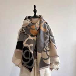 Luxurious Women's Cashmere Winter Scarf - Thick, Warm, and Stylish Shawl Wrap (GRAY)