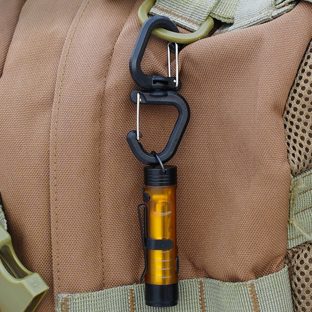 360 Degree Double Carabiner Keychain Keychain Locking Hooks Portable S Chain Hooks Multi-Use Backpack Keychain Carabiner