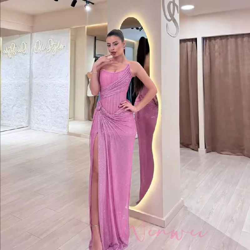 Party Dresses Floor-Length Prom Dress 2025 Customized Pink Sequin Side Slit robes de soirée Strapless Backless Sleeveless 1 Party Dresses Floor-Length Prom Dress 2025 Customized Pink Sequin Side Slit robes de soirée Strapless Backless Sleeveless