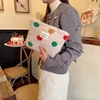 New Colorful Striped Dot Plush Clutch Cosmetic Bag Large Capacity Makeup Pouch Toiletries Bag Travel Outdoor Makeup Storage 4