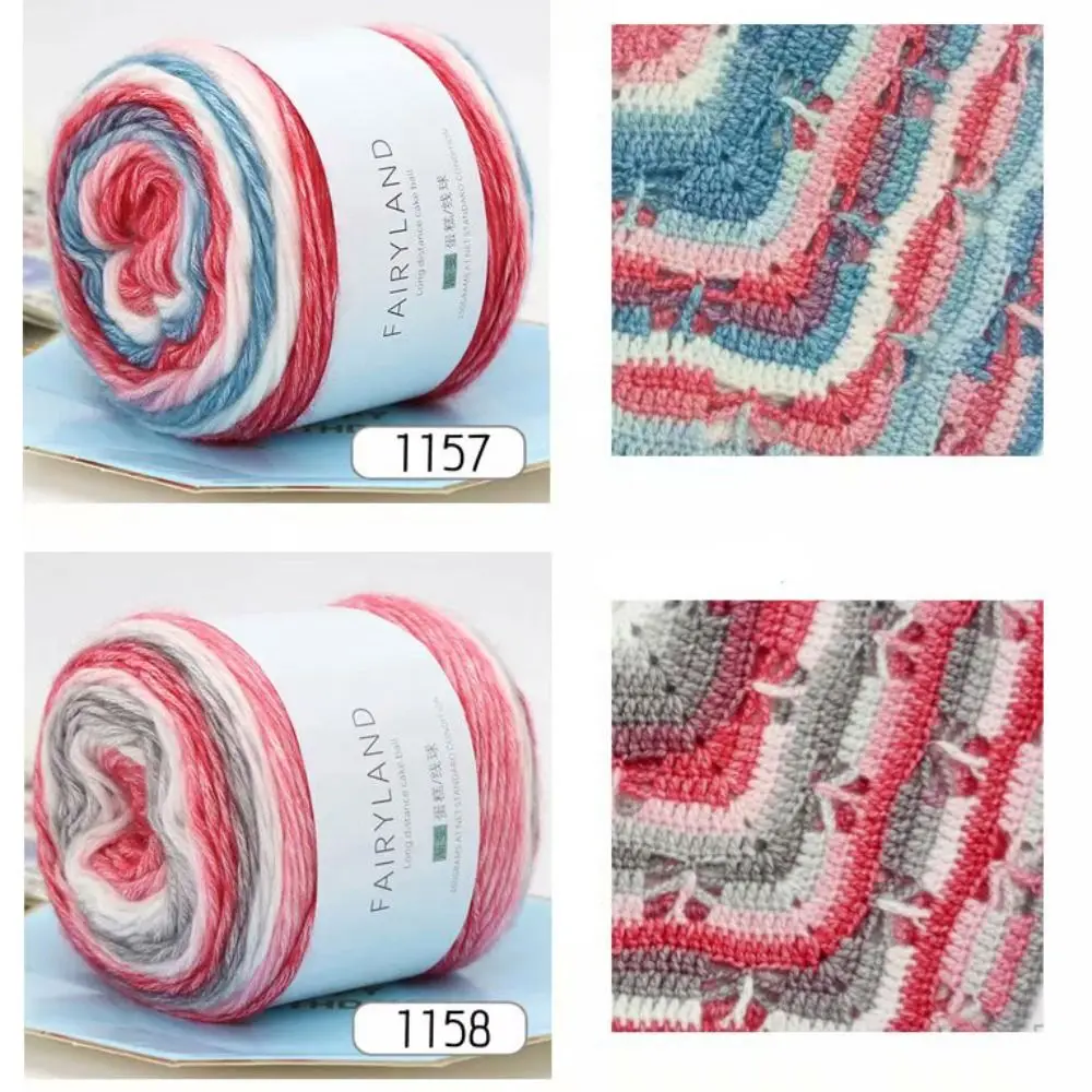 100g Rainbow Woollen Yarn New Soft Hand Woven Cake Yarn Hat Scarf Sweater Dyeing Crocheting Fancy Blend