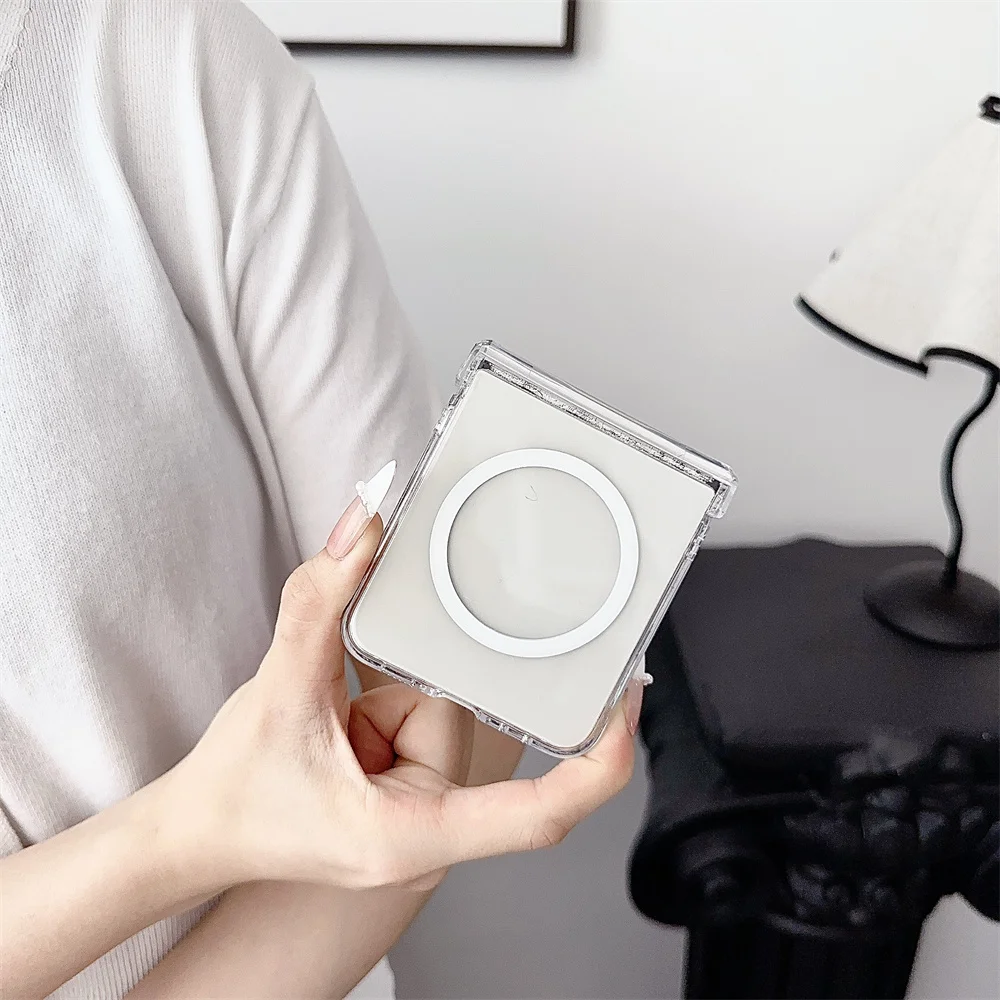 Luxury Transparent Magnetic Clear Acrylic Shockproof Slim Cover