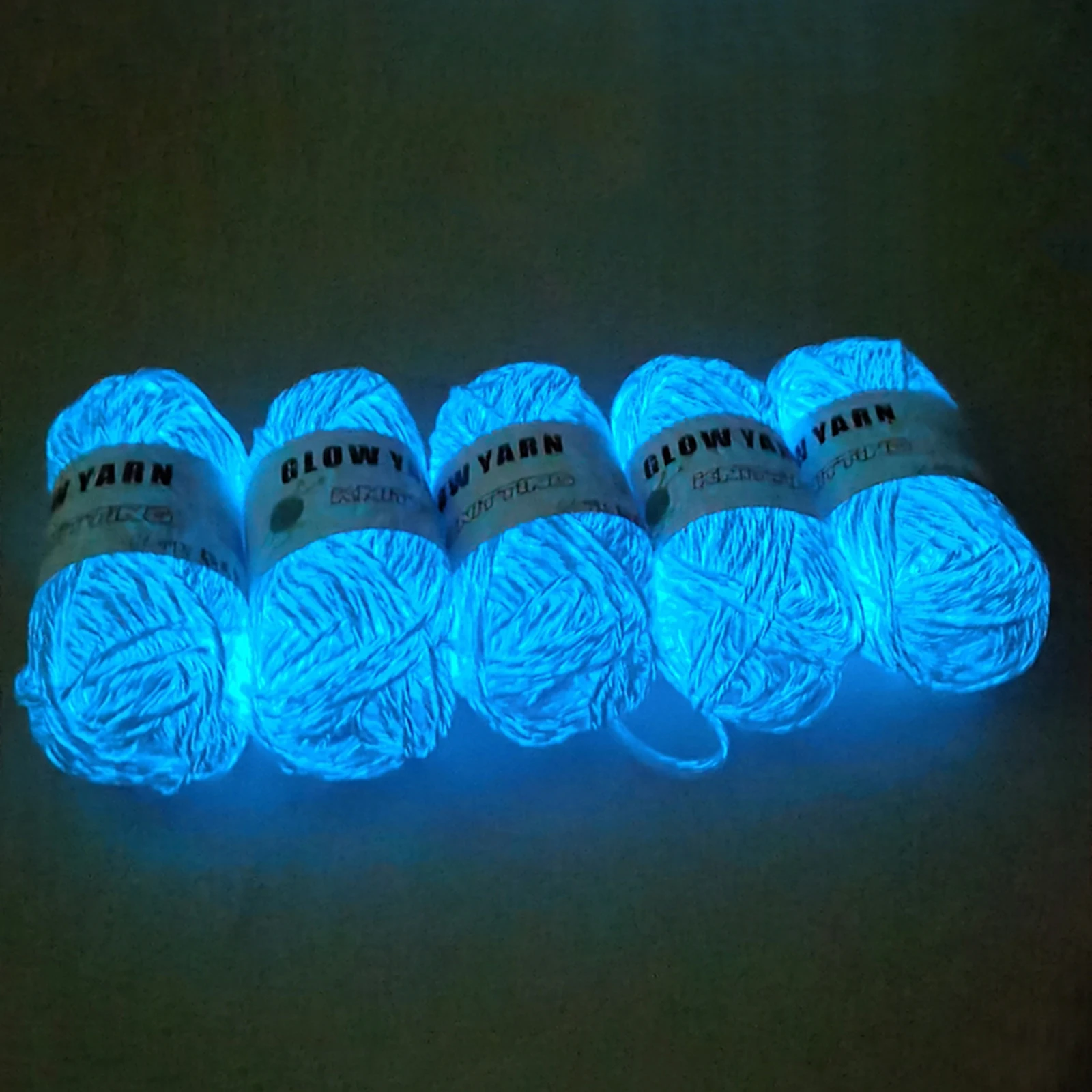 어둠 속에서 빛나는 순면 원사, 100%, DIY 인형, 2mm, 45m, 50g, 2 개
