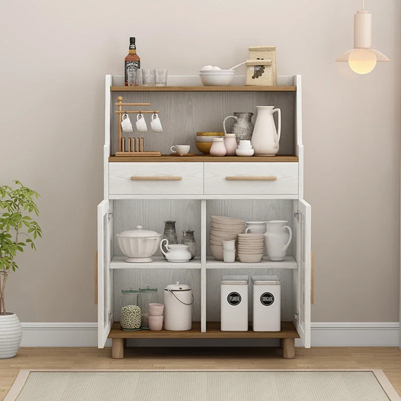 Sideboard Furniture Organizer Room Sideboards White Angle Shelf Industrial Living Kitchen Storage Two-door Cabinet et LT
