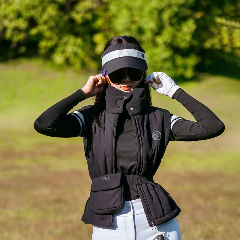 BG new thicken golf vest coat for women autumn and winter with cotton sleeveless warm jacket ladies casual sports clothes