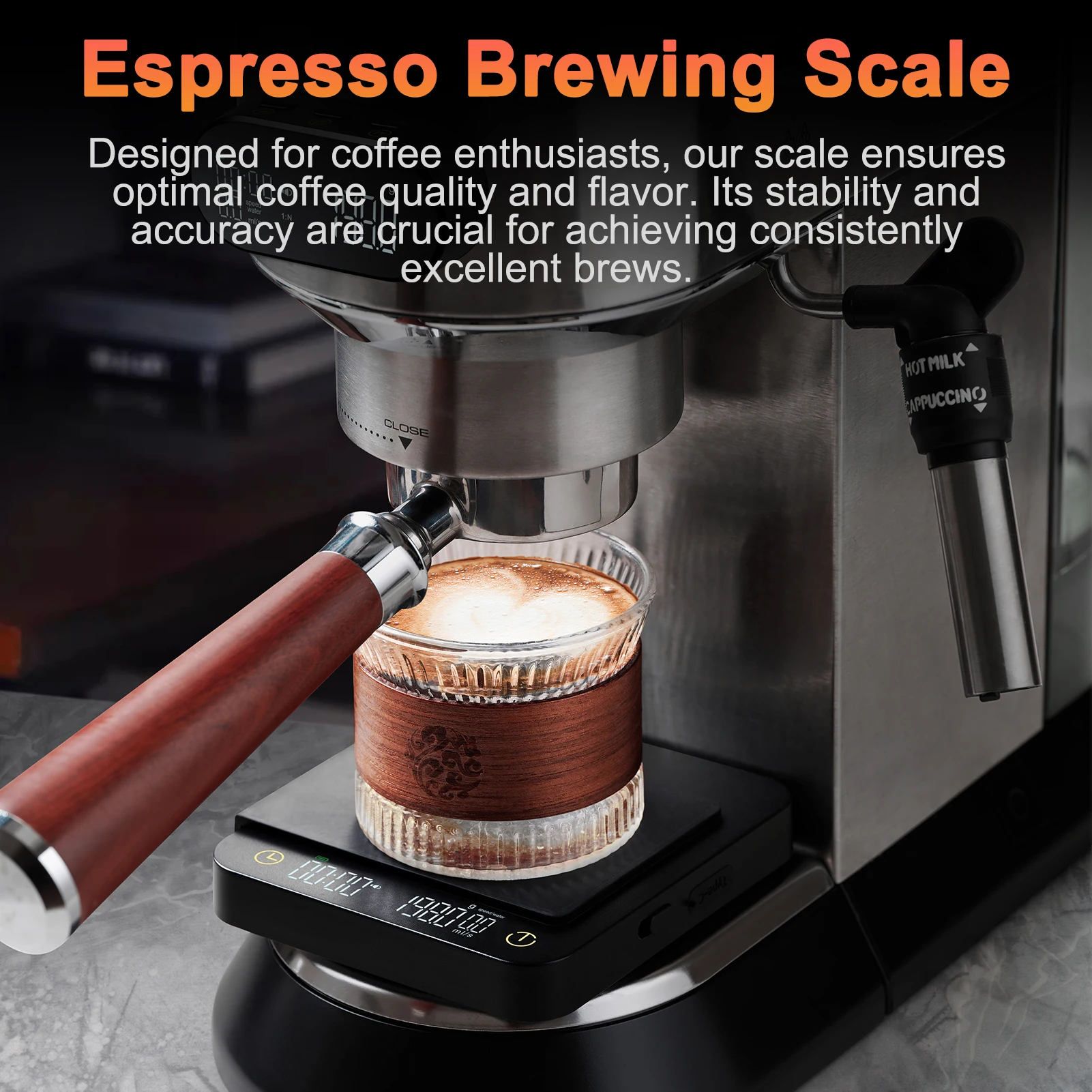 Digital Coffee Scale with Timer & Wireless Display - 3kg/0.1g Accurate Kitchen Scale for Espresso and Pour Over Coffee,
