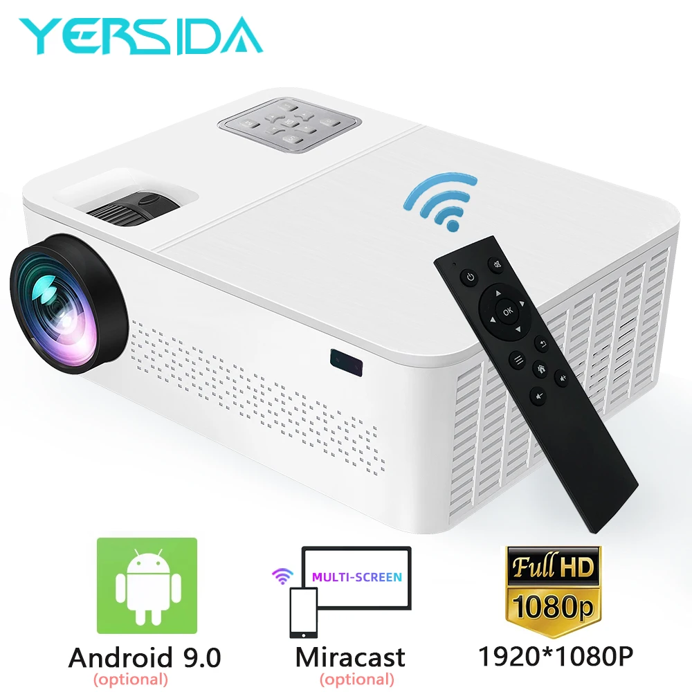 YERSIDA Projector G6 Android System Full HD Native 1080P with 5G WIFI Bluetooth for Mobile Phone Support 4K Movie Cinema Beamer