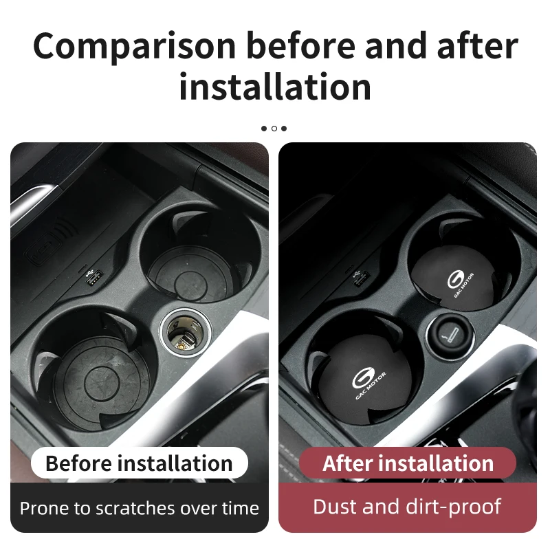 2PCS Car Coaster Anti-slip Water Cup Holder Pad For Trumpchi GAC GS8 GS5 GS3 GS4 Emzoom Waterproof Mats