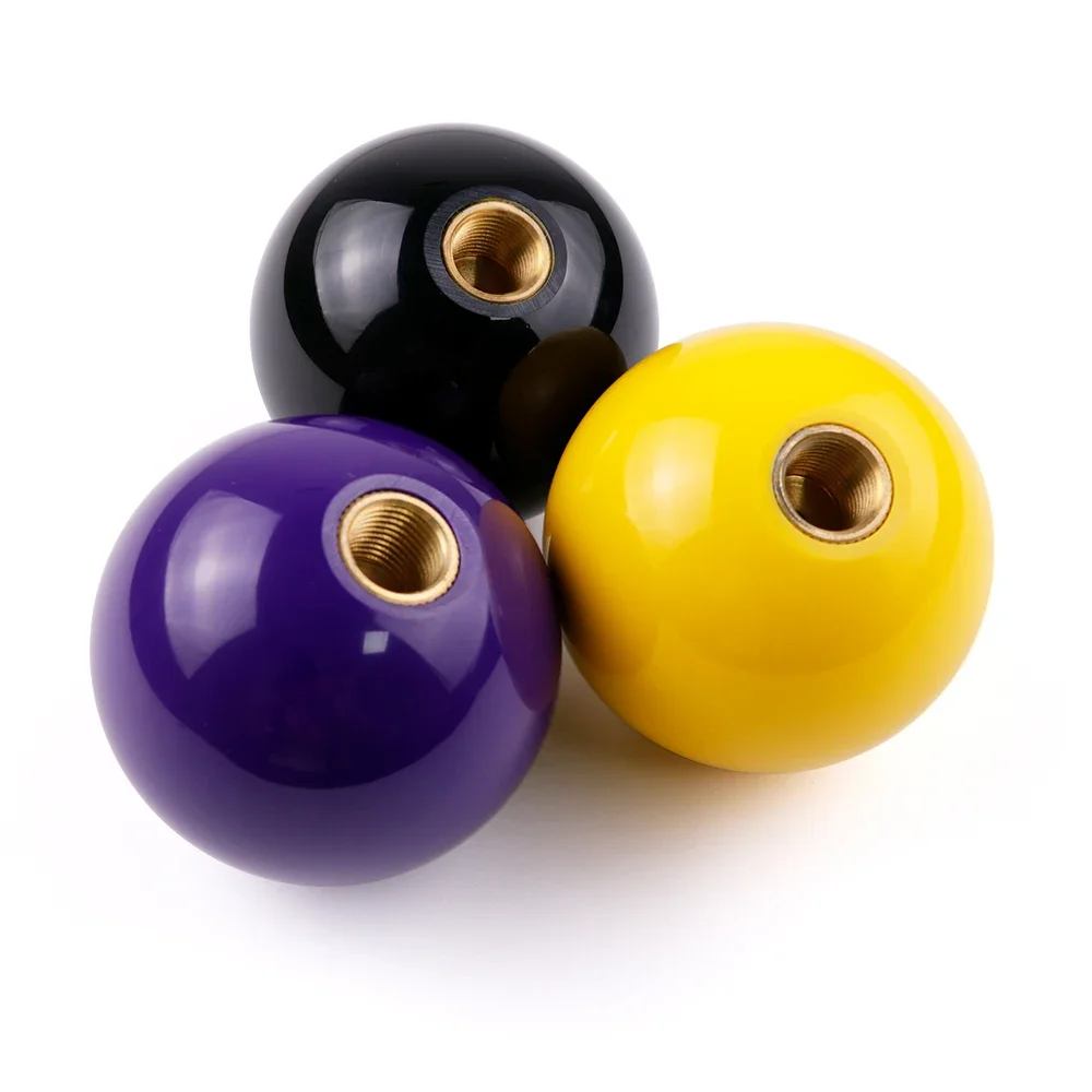 Aramox Pomello del Cambio Universale a Forma di Palla da Biliardo, Rotondo, Nero, Set da 8 Pezzi