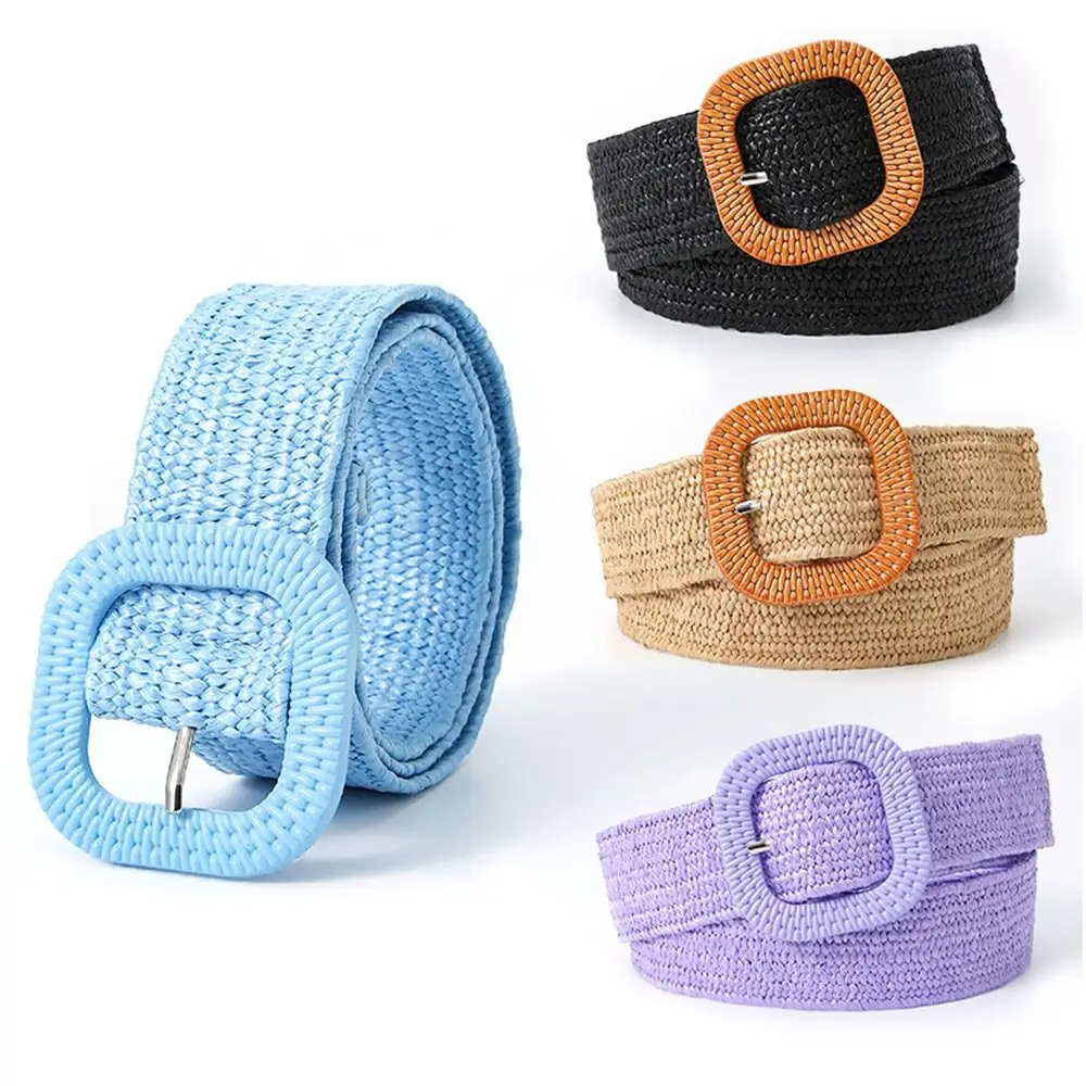 

Female Wide Bohemian Waist Belt Braided Belts Straw Woven Belt Waistband