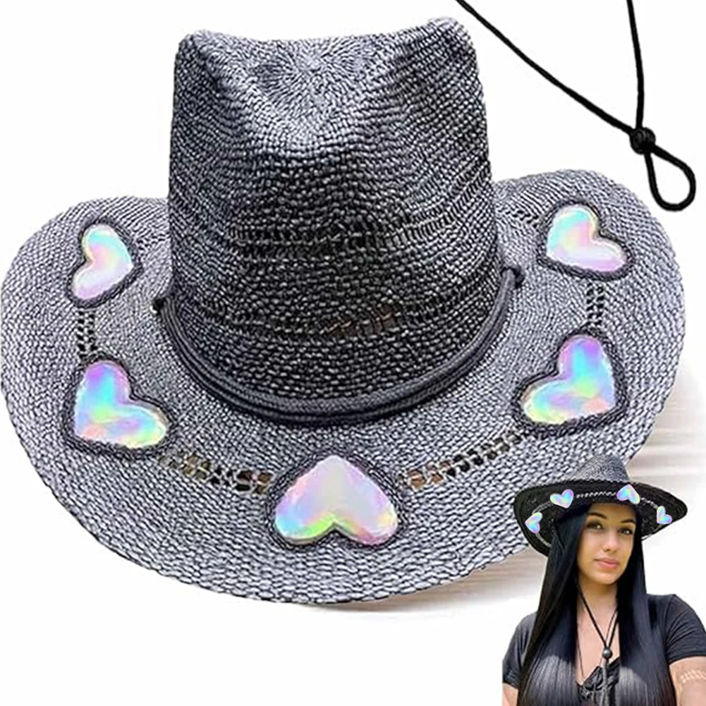 Straw Western Cowboy Hat for Women Girls Music Festival