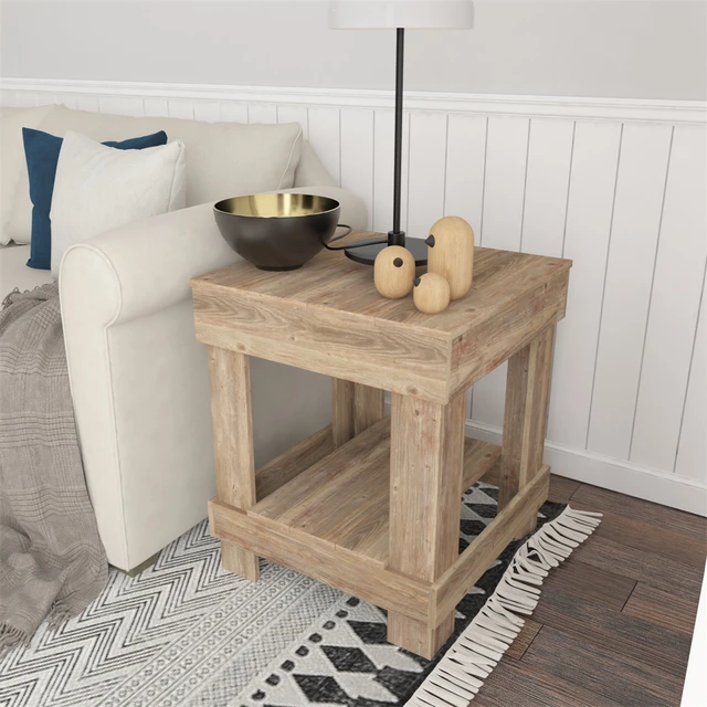 Del Hutson Designs - Rustic Barnwood Coffee Table USA Handmade Reclaimed Wood Natural