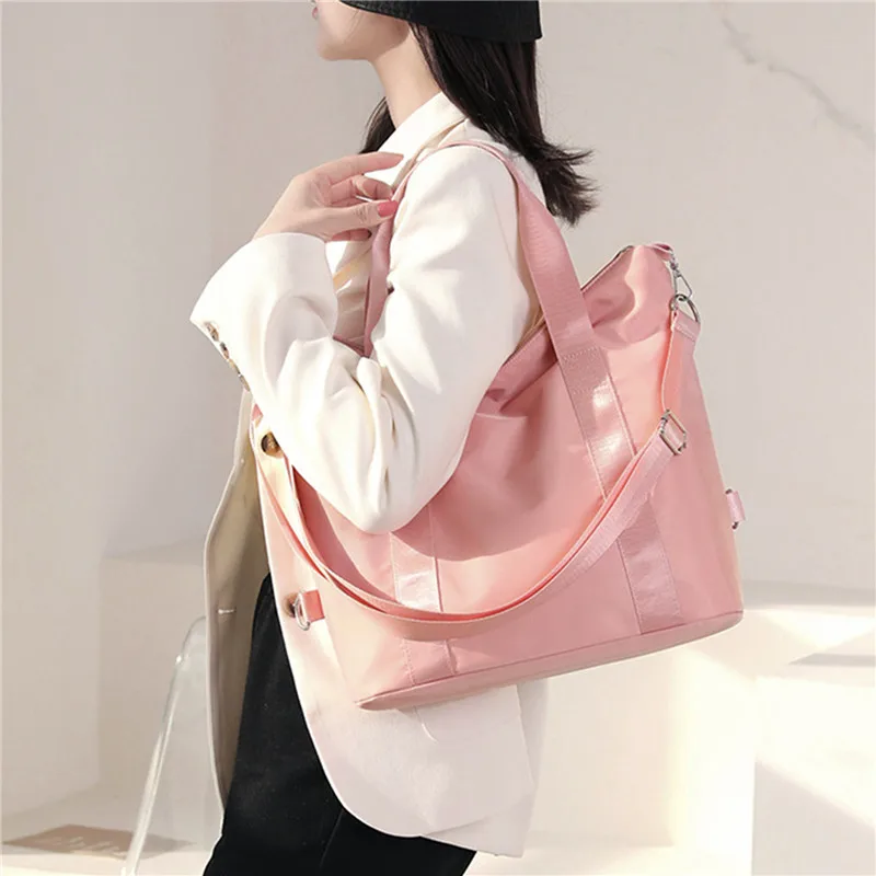 

Сумка на плечо женская простая, саквояж кросс-боди большой вместимости, нейлоновый мессенджер, водонепроницаемый тоут, сумочка