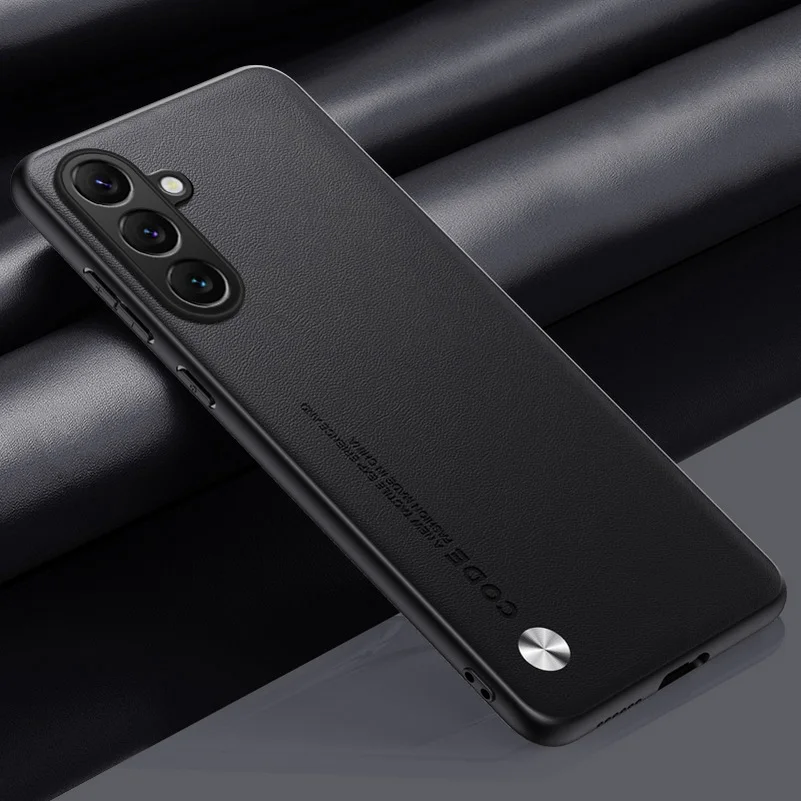 Luxury Hybrid Leather Phone Case - Elegant Plain Design