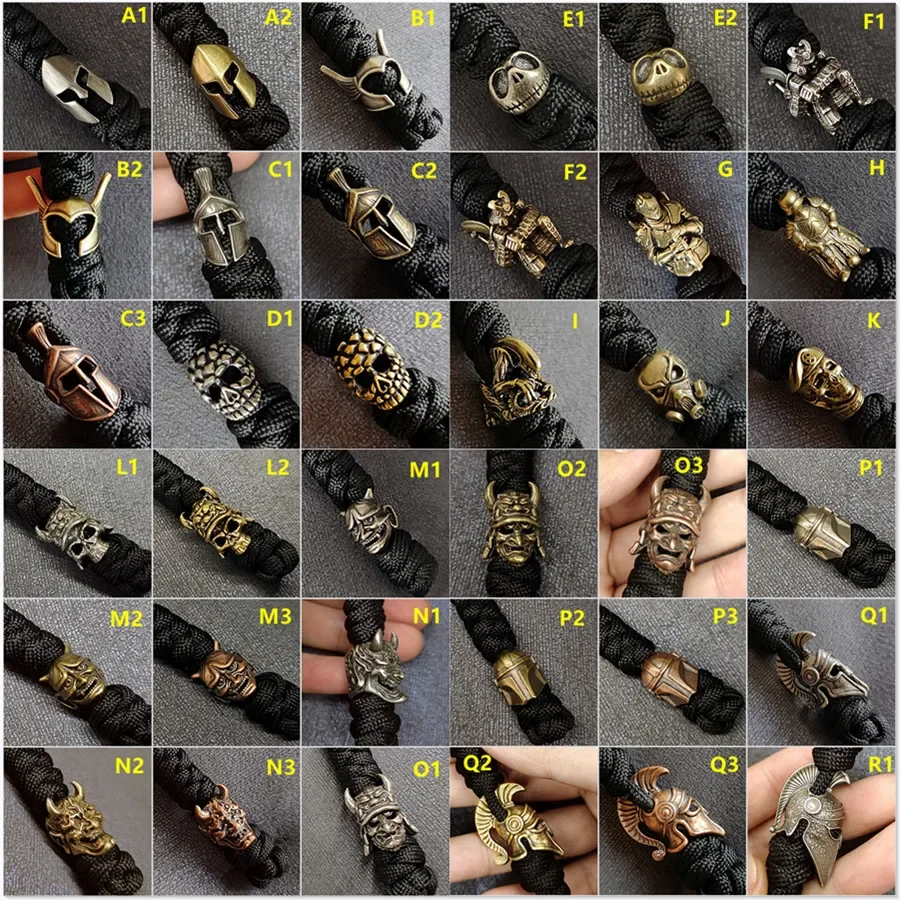 Vintage Copper Lanyard Keychain Biker helmet Pendant Woven Paracord Rope Accessories Bag Hanging Car Keychain Handmade Gifts