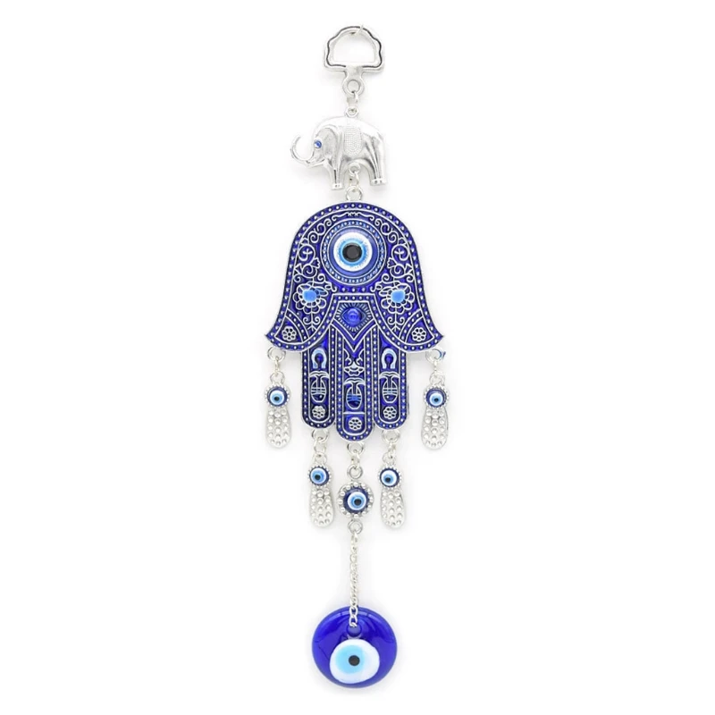 Turkish Blue Amulets Hand Wall Protection Hanging Lucky Pendant Wind Chimes Garden Home Decorations Ornament