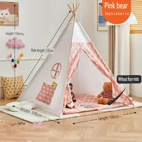 1.35M Children's Tent Teepee Tent for Kids Portable Tipi Infantil House for Kids Play House Kids Tents Lights Decoration Carpet 1