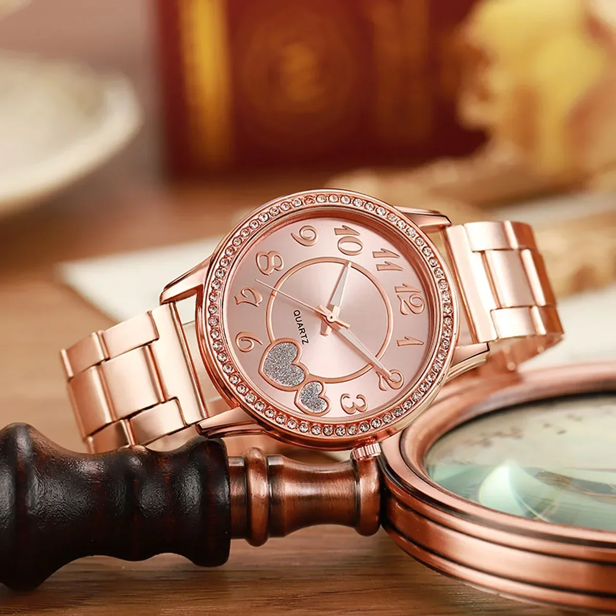 1pc-Ladies Watch Luxury Fashion Quartz Top Clock Couples Watch