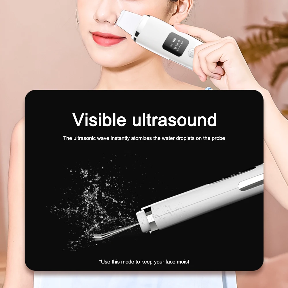 Ultrasonic Skin Scrubber Blackhead Remover Professional Face Cleaning Peeing Facial Cleaner Beauty Device