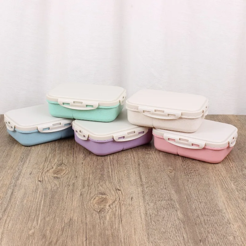 1PC Wheat Plastic Lunch Box,Meal Box For Office Worker,Divided Bento Box, For Teenagers And Workers At School,Classroom, Canteen