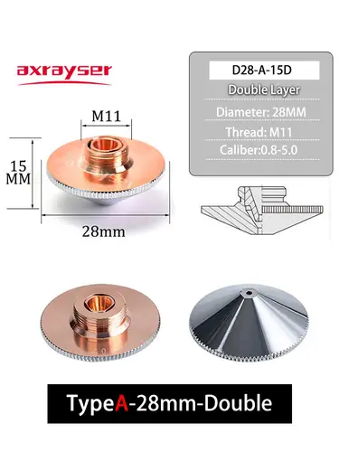 All Types Laser Nozzles Fiber Cutting Machine Double/Single Dia.28/D32mm for Raytools Precitec WSX HSG Bodor HANS Laser Head - Image 7